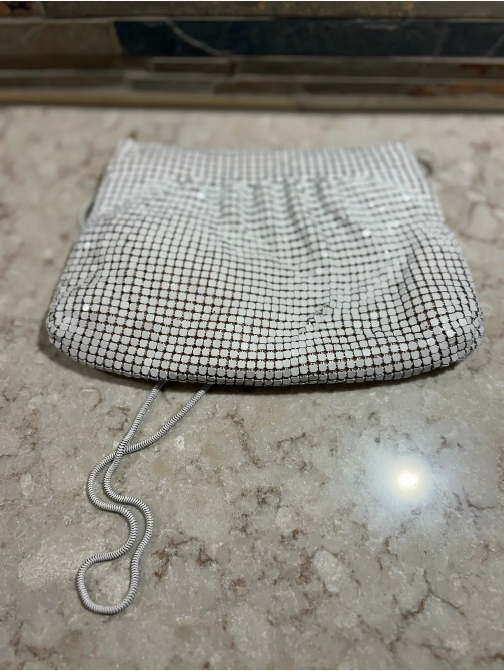 Silver Mesh Evening Clutch Bag